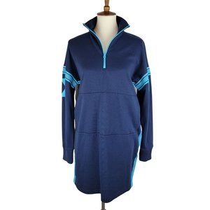 Juicy By Juicy Couture Regal Blue Cowl Neck Stripe Track Sports Sweatshirt Dress